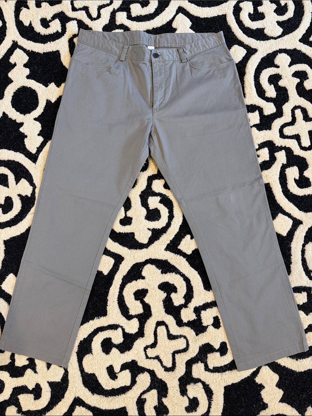 Mens Calvin Klein Classic Gray Straight Chino Pants-Size 34x32